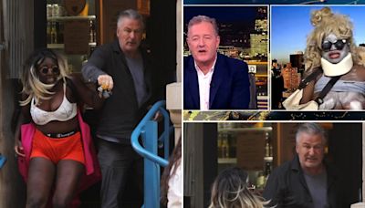 ‘Crackhead Barney’ says she was ‘maimed’ by Alec Baldwin during coffee shop incident as she dons diaper, bares chest in surreal Piers Morgan interview