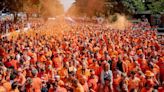 Lions, cheese hats and a double-decker bus - joining the Dutch fan parade
