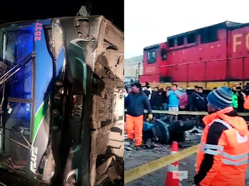 Junín: Brutal choque entre bus interprovincial y tren en La Oroya dejó 4 fallecidos y 38 heridos