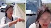 VIDEO| Embisten a influencer mientras realizaba una transmisión en vivo en plena carretera