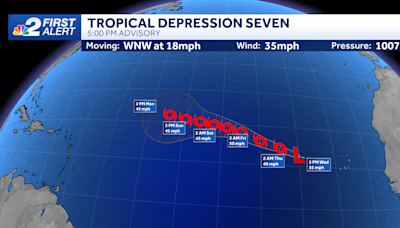 Tropical Depression Seven forms in the Atlantic