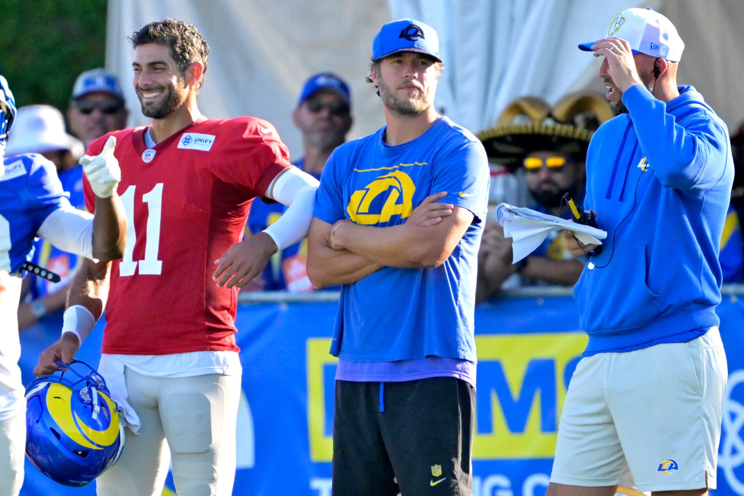 Rams observations: QB Matthew Stafford is ‘fine,’ held out of first padded practice