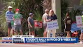 Supporters of Florida’s 6-week abortion ban rally outside Jacksonville Planned Parenthood