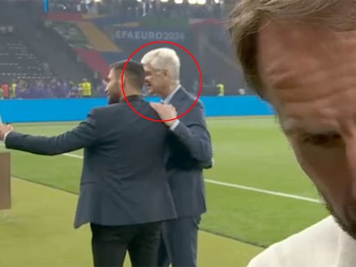 Fans love what Arsenal icon was doing during Southgate's Euro final interview