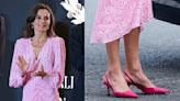 Queen Letizia of Spain Channels Barbiecore in Magrit Slingback Shoes at Spanish Gold Medals Ceremony