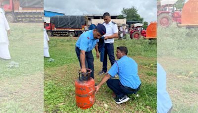 Cooking gas cylinder catches fire during Palkhi procession in Pune