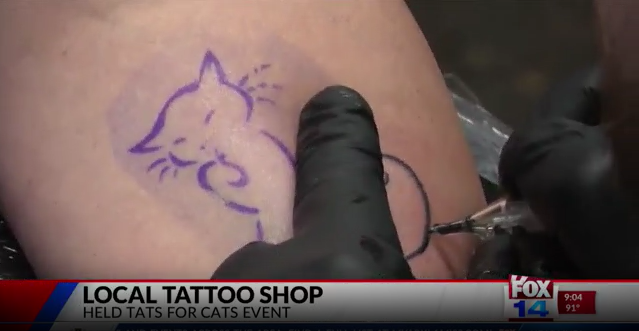 Local tattoo shop hosts first “Tats for Cats” event