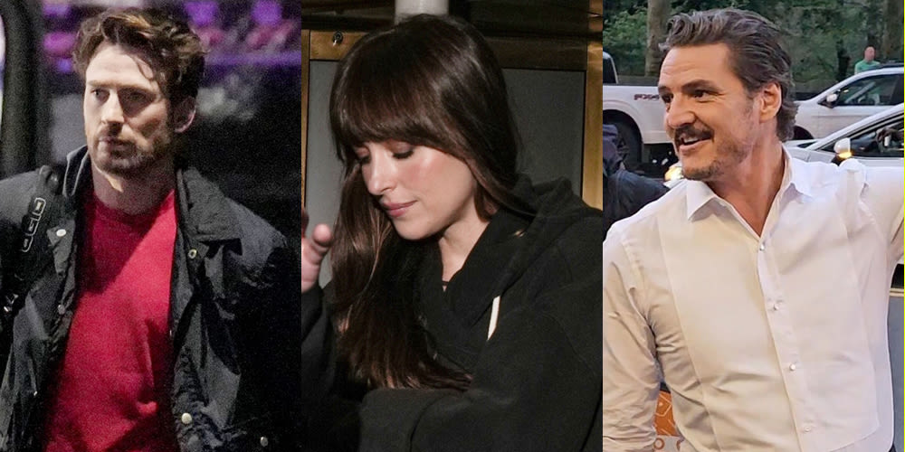 Chris Evans, Dakota Johnson & Pedro Pascal Get to Work on ‘Materialists’ Set