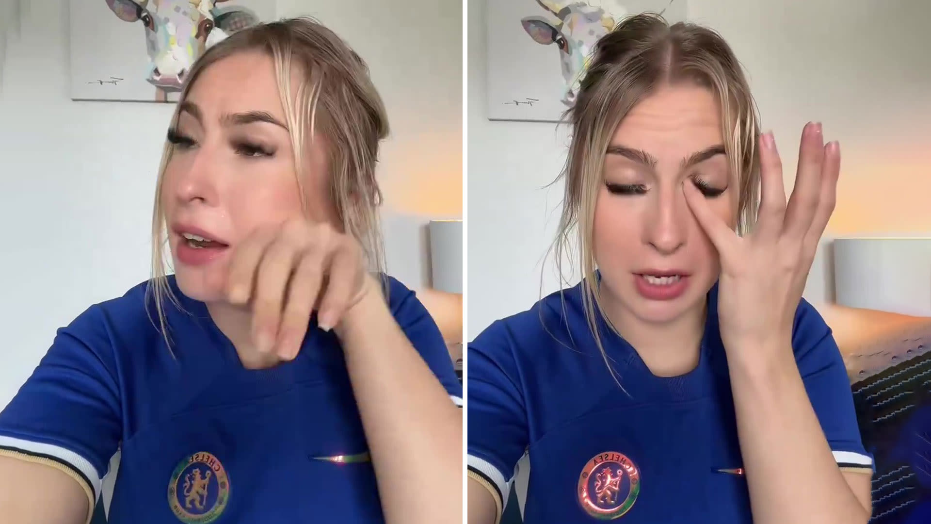 Astrid Wett breaks down in tears in emotional video over exit of Chelsea 'daddy'