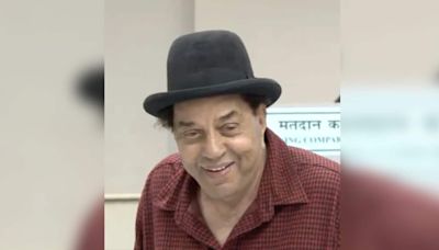 Veteran actor Dharmendra, 88, walks to the polling booth to cast his vote, watch video