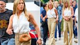 Jennifer Aniston, 55, wows in white & beige while in NYC with her doppelganger