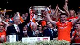 Jarlath Burns and son Jarly og share a moment to remember after Armagh win All-Ireland final