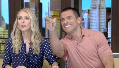 Kelly Ripa and Mark Consuelos call out two men in the 'Live' audience with "broccoli perms": "Oh, there’s one"