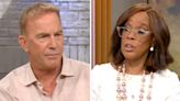 Gayle King awkwardly asks Kevin Costner to address 'Yellowstone' tension with Taylor Sheridan, saying the two men are "playing a game of 'whose is bigger'"