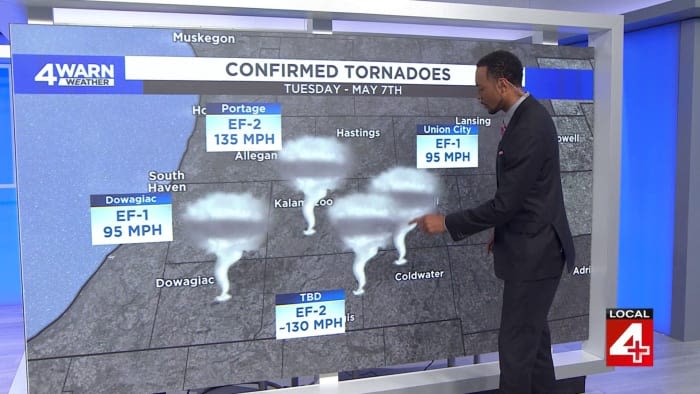 Officials confirm 4 tornadoes hit Michigan -- here’s where and how strong they were