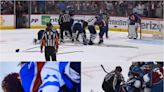 Pelea en la NHL: los dos equipos acaban a golpes y un jugador sangrando
