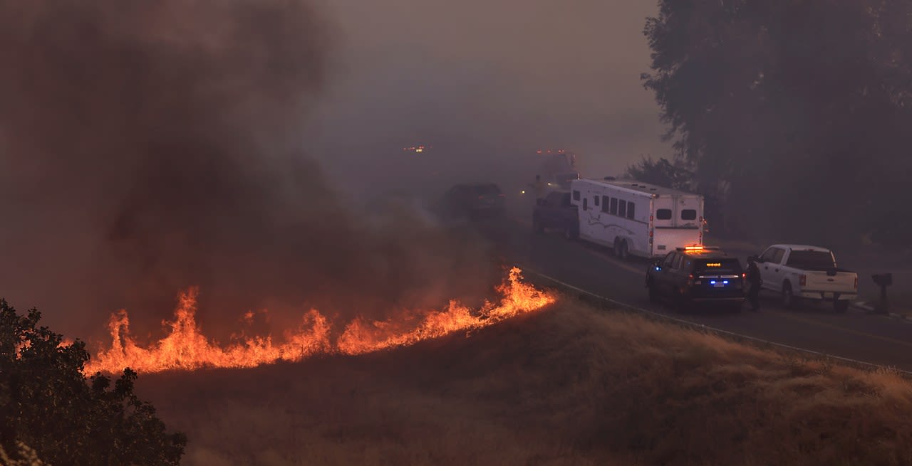 A fire in California scorches thousands of acres east of San Francisco, prompting evacuations
