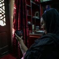 Former sex worker Shagufta watches the trailer of "Heeramandi"