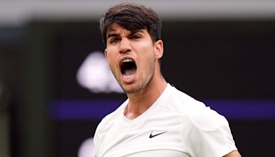 Wimbledon: Carlos Alcaraz through to quarter-finals after hard-fought four-set win over Ugo Humbert