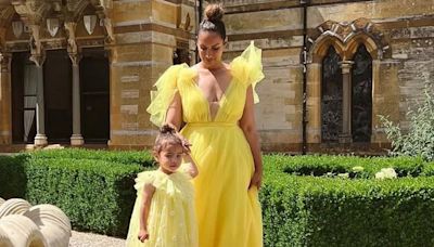 Leona Lewis and adorable daughter Carmel match in yellow tulle dresses for wedding in rare pics