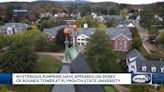 Watch: Pumpkins impaled on university tower spires in mysterious annual tradition
