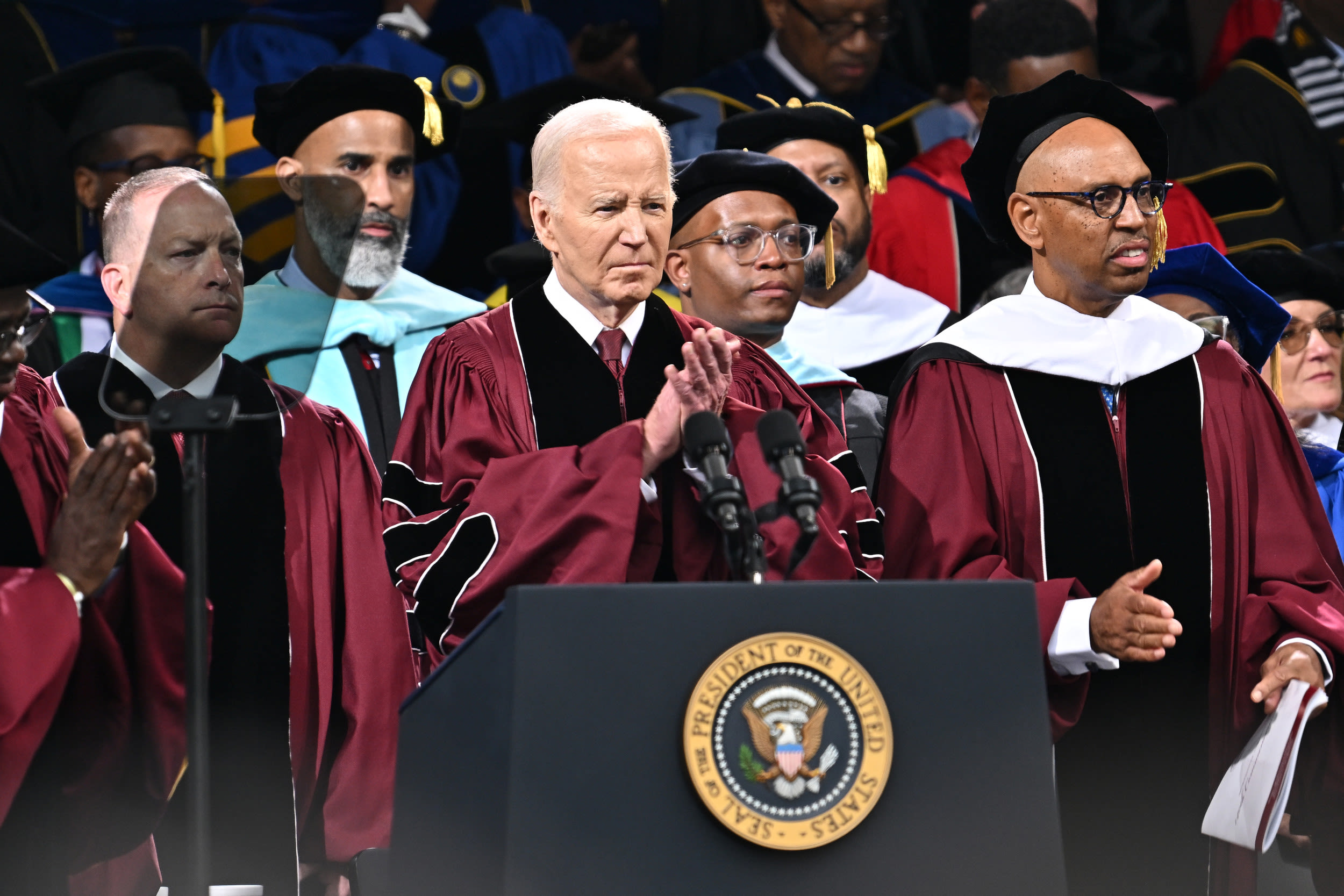 Biden gets praise at Morehouse speech as he loses Black support