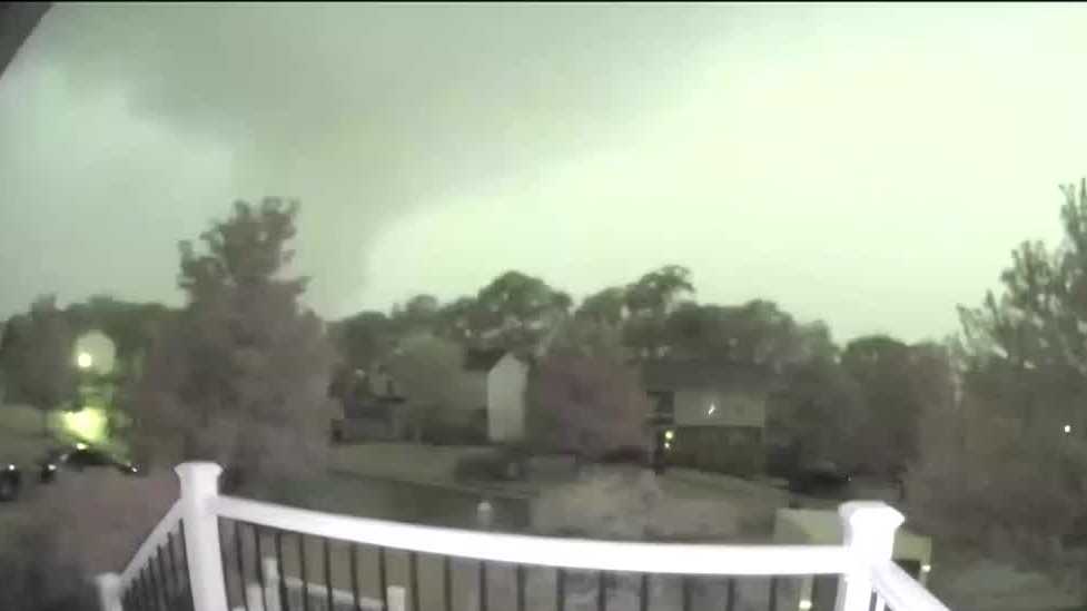 Apparent funnel cloud caught on Oakdale Ring camera