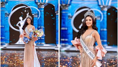 Rhea Singha's Miss Universe India 2024 Crowning Glory Was In A Champagne Gold Gown