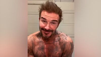 Topless David Beckham takes over Victoria’s Instagram to showcase his own skincare regime