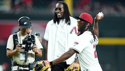 WATCH: Marvin Harrison Jr. throws out first pitch at Diamondbacks game