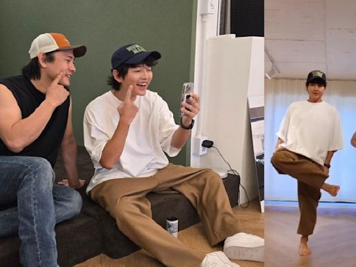 Song Joong Ki joins friend Teo Yoo with cowboy moves for Texas Summer dance cover; Watch