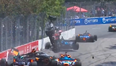 IndyCar: Santino Ferrucci's car catapults into the air in wild wreck at Toronto