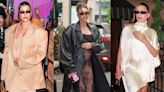 Hailey Bieber Elevates Maternity Wear in Silk Phoebe Philo White Dress, Custom LaQuan Smith...