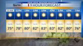 Monday 9-hour Forecast: Clear skies with low winds