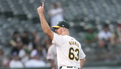 Hogan Harris and three Athletics relievers combine to blank Astros 4-0