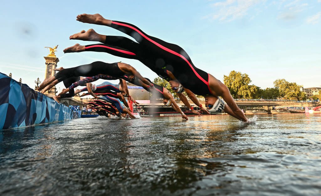 Marathon Swimming Held At Olympics Amid Concerns Over Seine