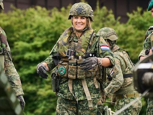 Máxima Zorreguieta sorprendió a todos con su traje camuflado para una actividad militar en los Países Bajos