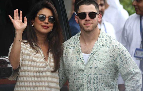 Nick Jonas and Priyanka Chopra Match in Pajama-Chic Looks as They Arrive in Mumbai for Ambani Wedding