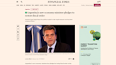 El Financial Times, sobre Sergio Massa: "Se compromete a restaurar el orden fiscal"