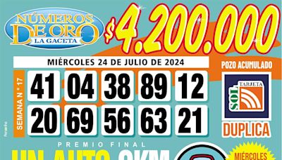 Los Números de Oro de LA GACETA del 24 de julio de 2024