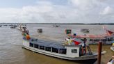 FOTOS: alunos ribeirinhos participam de cortejo fluvial no maior evento científico da América Latina, em Belém