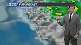 Inland-focused storms Thursday evening