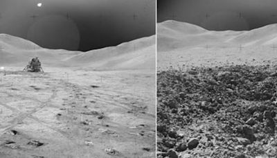 Nasa Moon images with 'same background' prove Apollo landings 'filmed in studio'