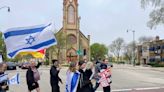 Pro-Israel protestors march in downtown Skokie demanding hostages’ release