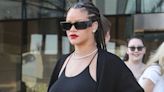 Rihanna Bares Baby Bump in Black Athleisure During West Hollywood Outing