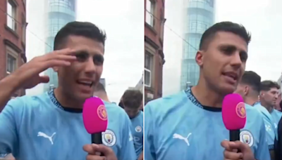 Rodri doubles down on mentality claim as he ruthlessly takes aim at Arsenal and Liverpool during title parade