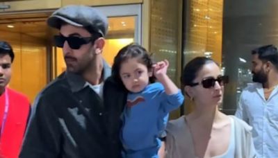 Alia Bhatt, Ranbir Kapoor's Daughter Raha Looks Visibly Uncomfortable As Paps Use Flash. Netizens Go 'Poor Baby'