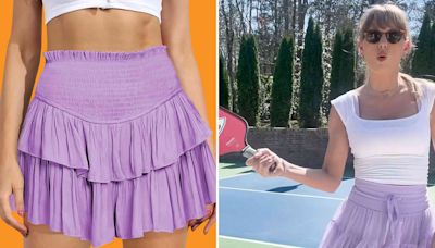 Taylor Swift's Lilac Skort She Wore Playing Pickleball Is the Spring-Ready Staple Your Closet Might Be Missing