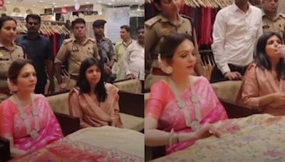 Anant and Radhika Wedding: Nita Ambani shops for sarees in Varanasi ahead of son’s wedding, watch video