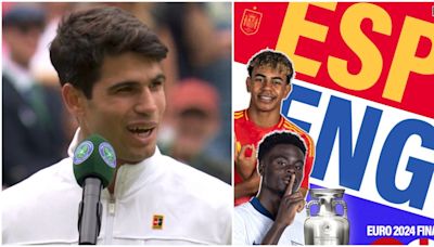 Carlos Alcaraz got booed off Centre Court for mentioning the Euro 2024 final at Wimbledon